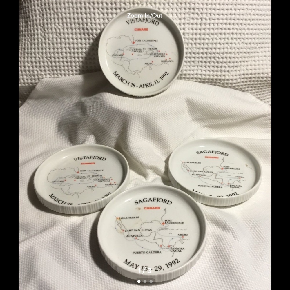 Set of 4 Coasters from Cruise Ships~made in Rosenthal, Germany